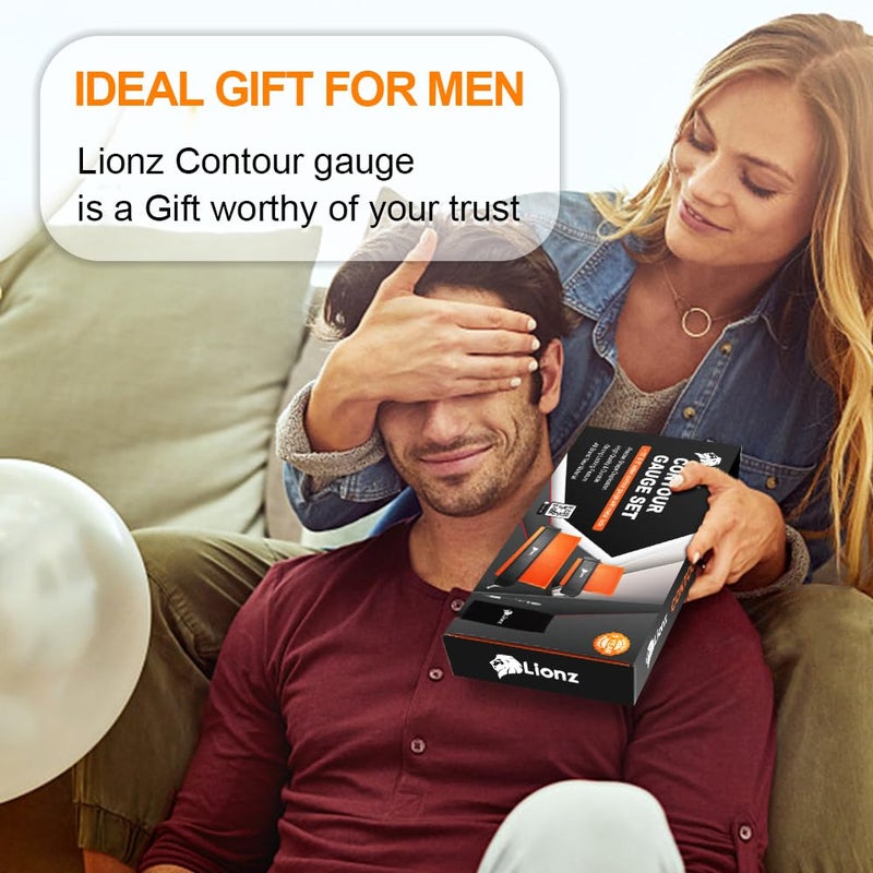 Lionz Contour Gauge with Lock, Mechanical pencil, and multifunction Tool 10+5 Inch, Super Gauge Shape and Outline tool to Copy Angles and Odd Shapes - Gift for Men, Handyman, DIY, Construction. - Image 4